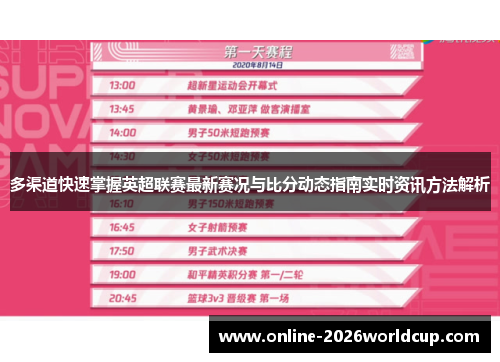 多渠道快速掌握英超联赛最新赛况与比分动态指南实时资讯方法解析 多渠道快速掌握英超联赛最新赛况与比分动态指南实时资讯方法解析